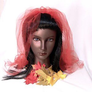 Red Gothic Wedding Veil